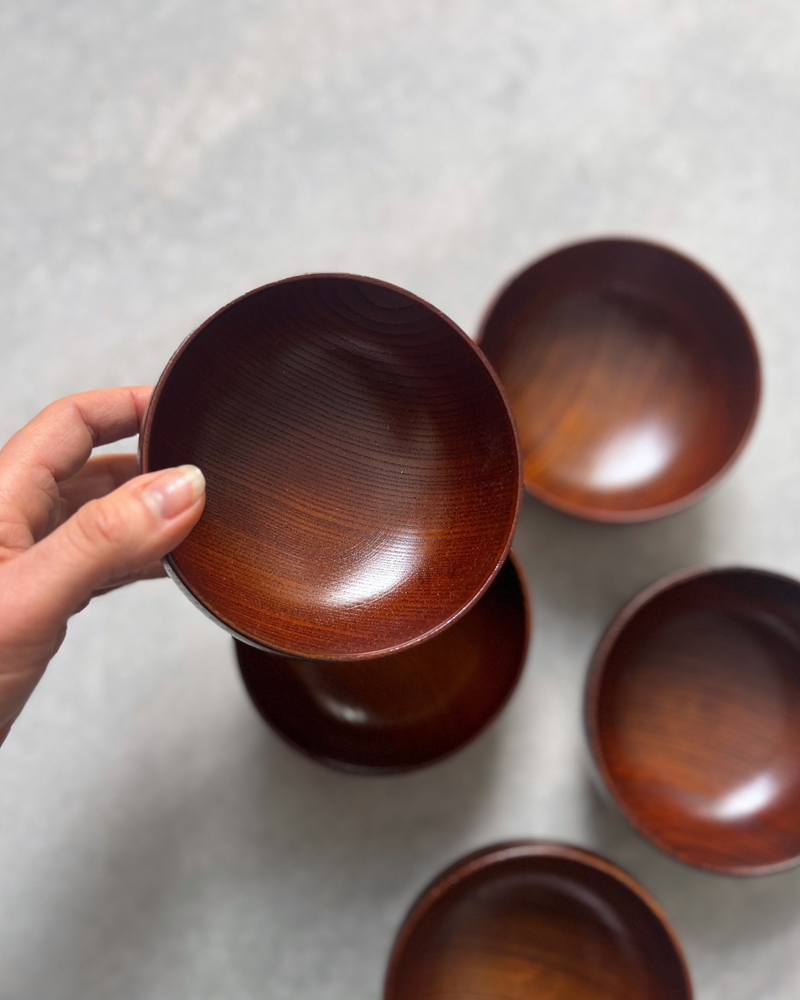 vintage wooden rice bowl