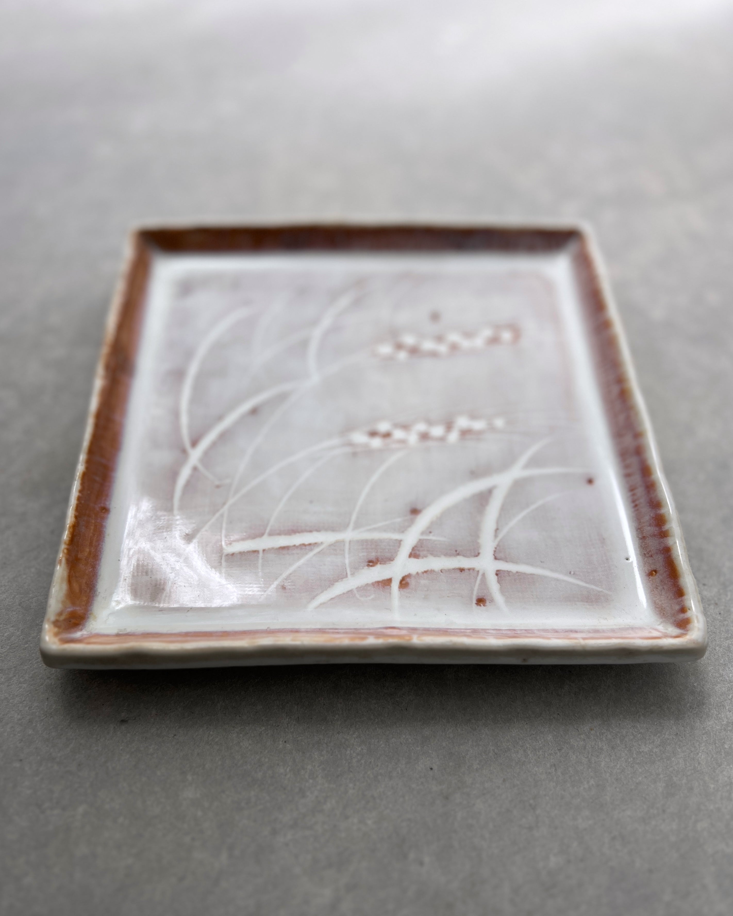 vintage square ceramic plate