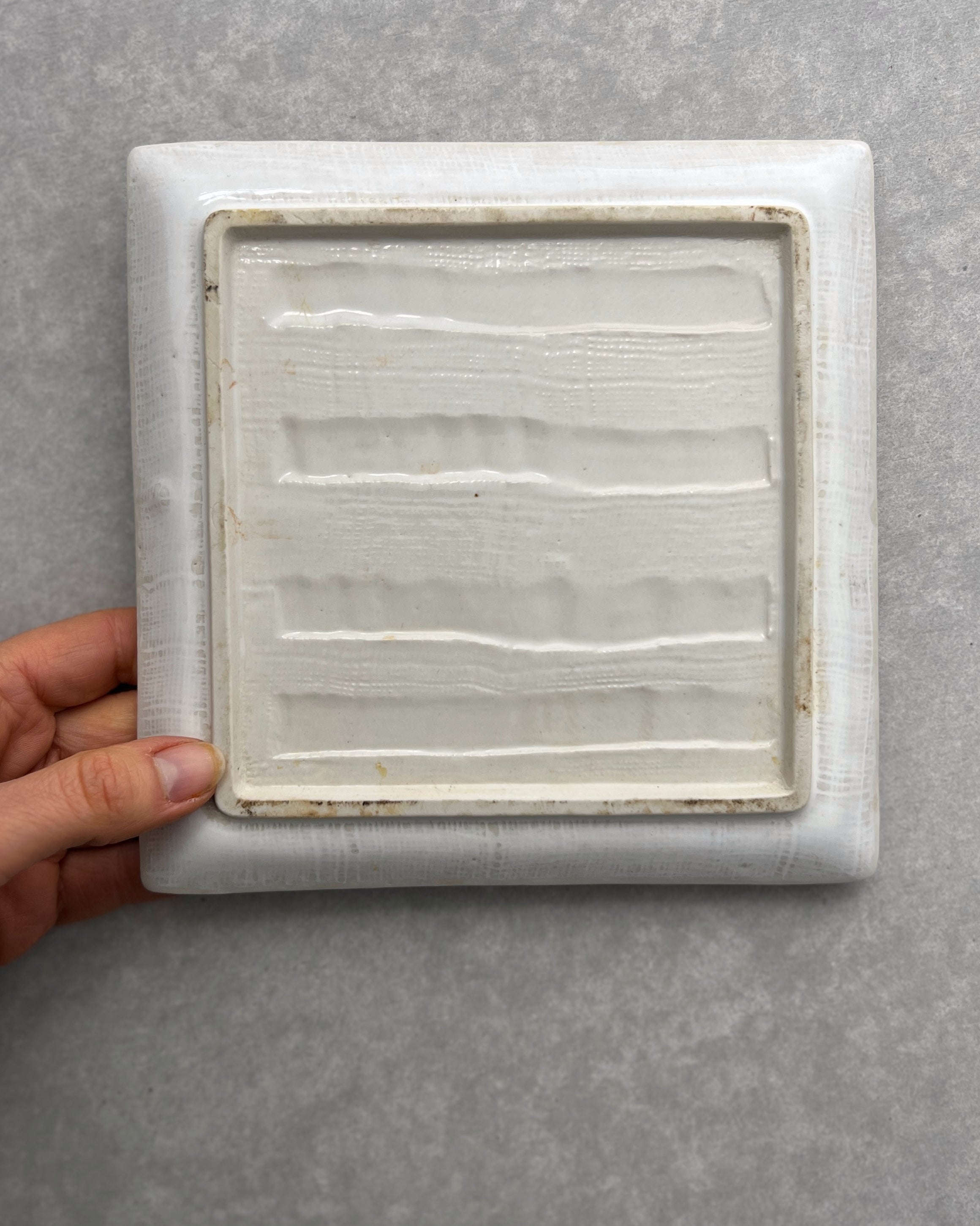 vintage square ceramic plate