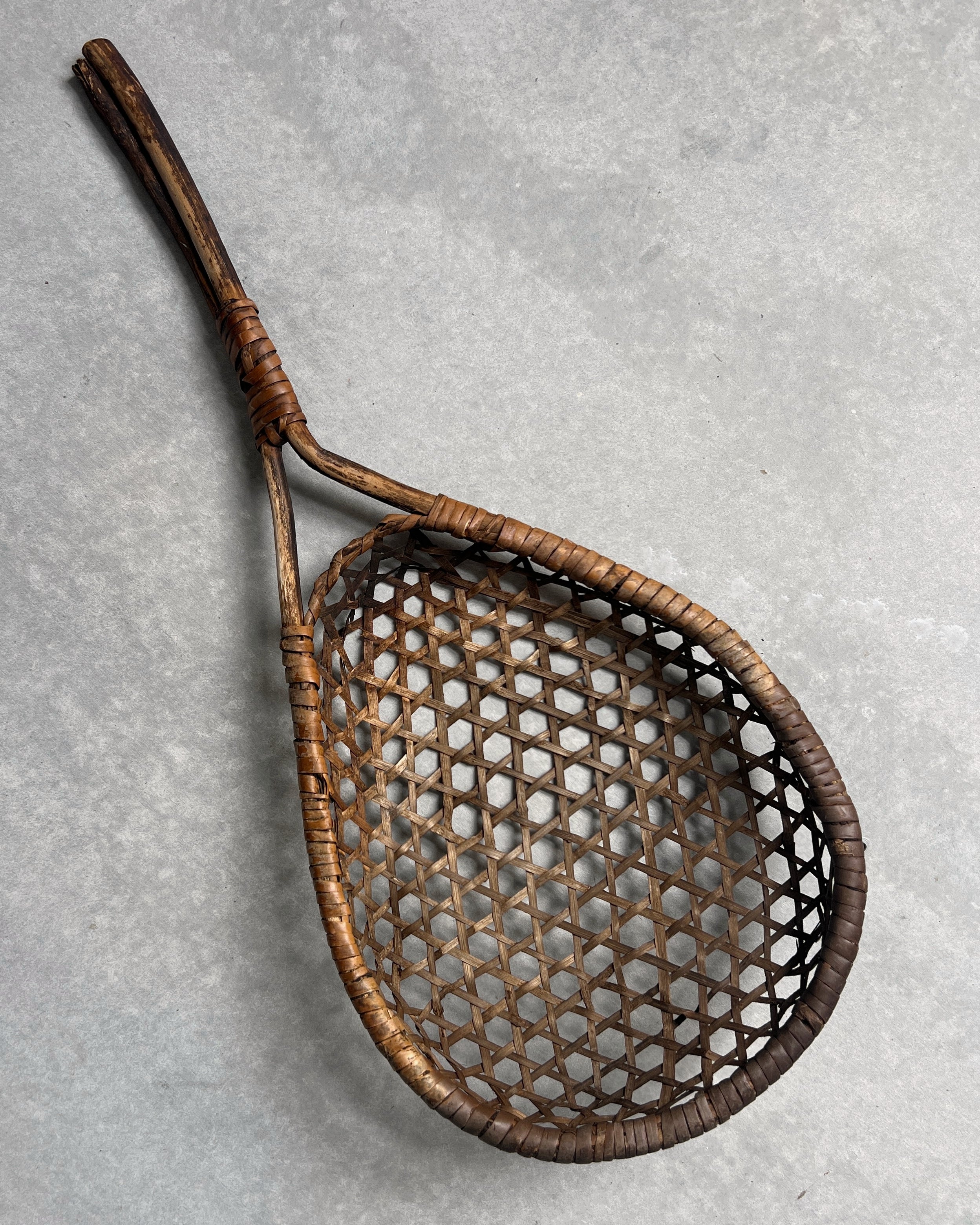 vintage woven bamboo spoon