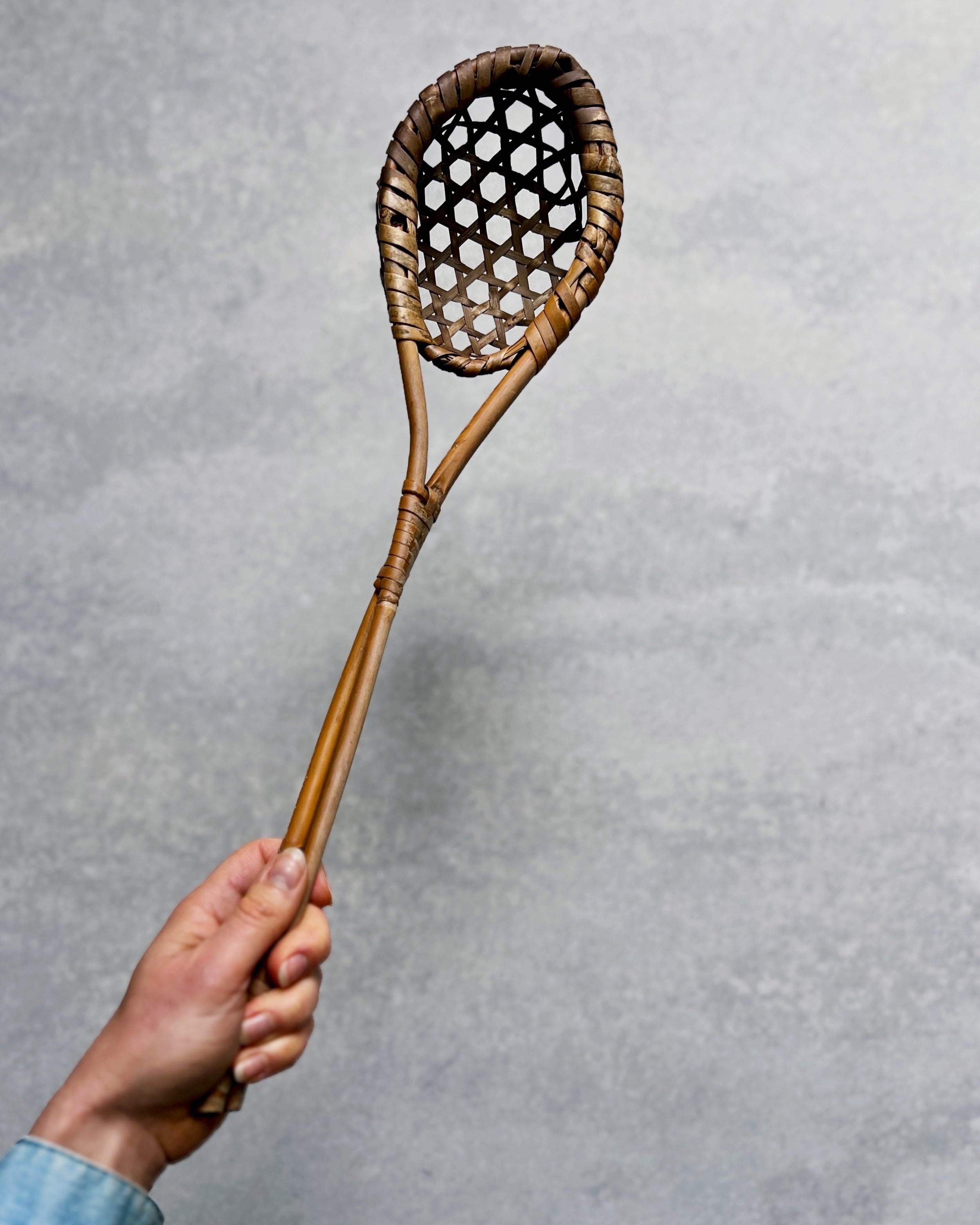 vintage woven bamboo spoon