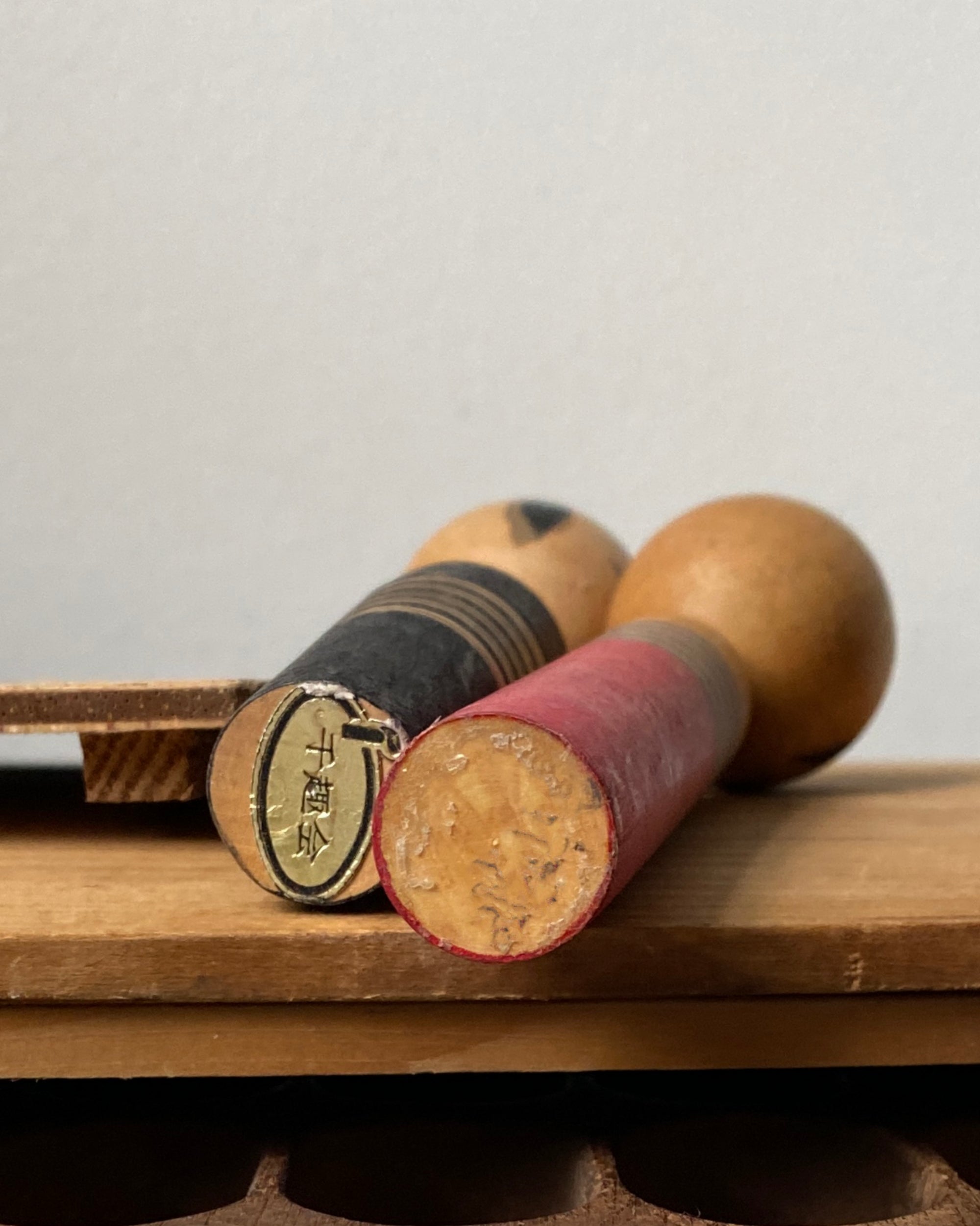 vintage Japanese kokeshi duo