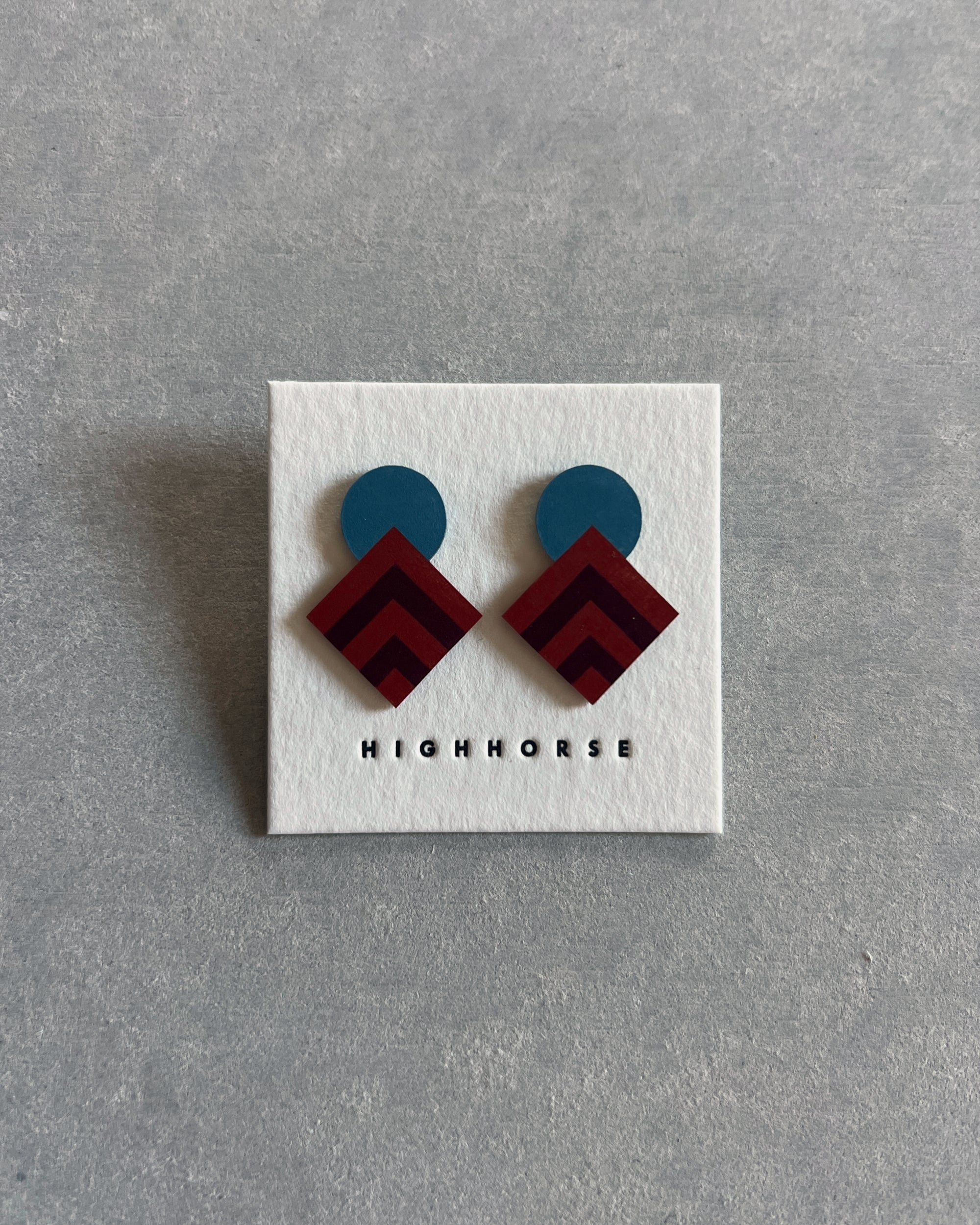 highhorse : striped diamond studs