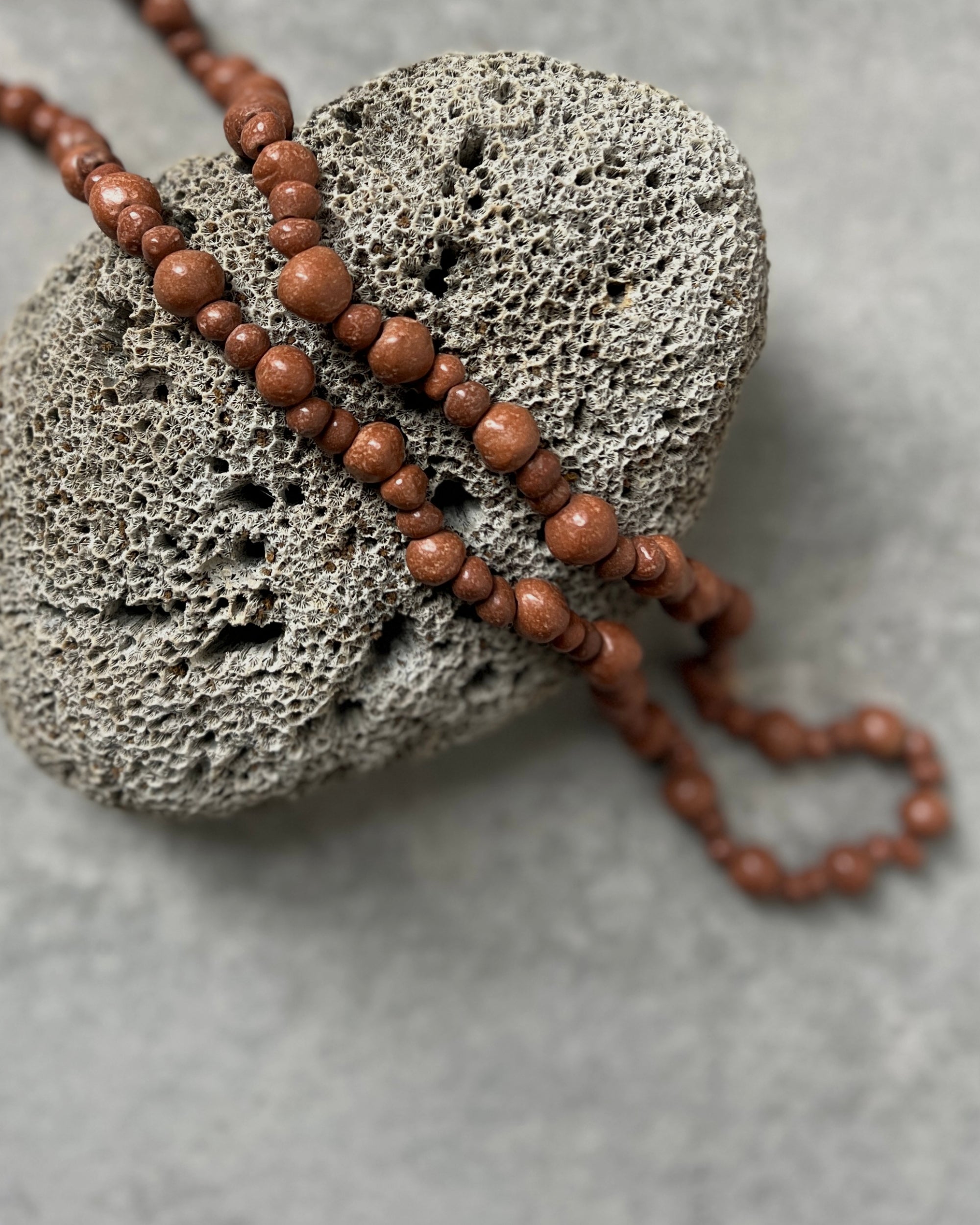 beaded clay necklace : cinco