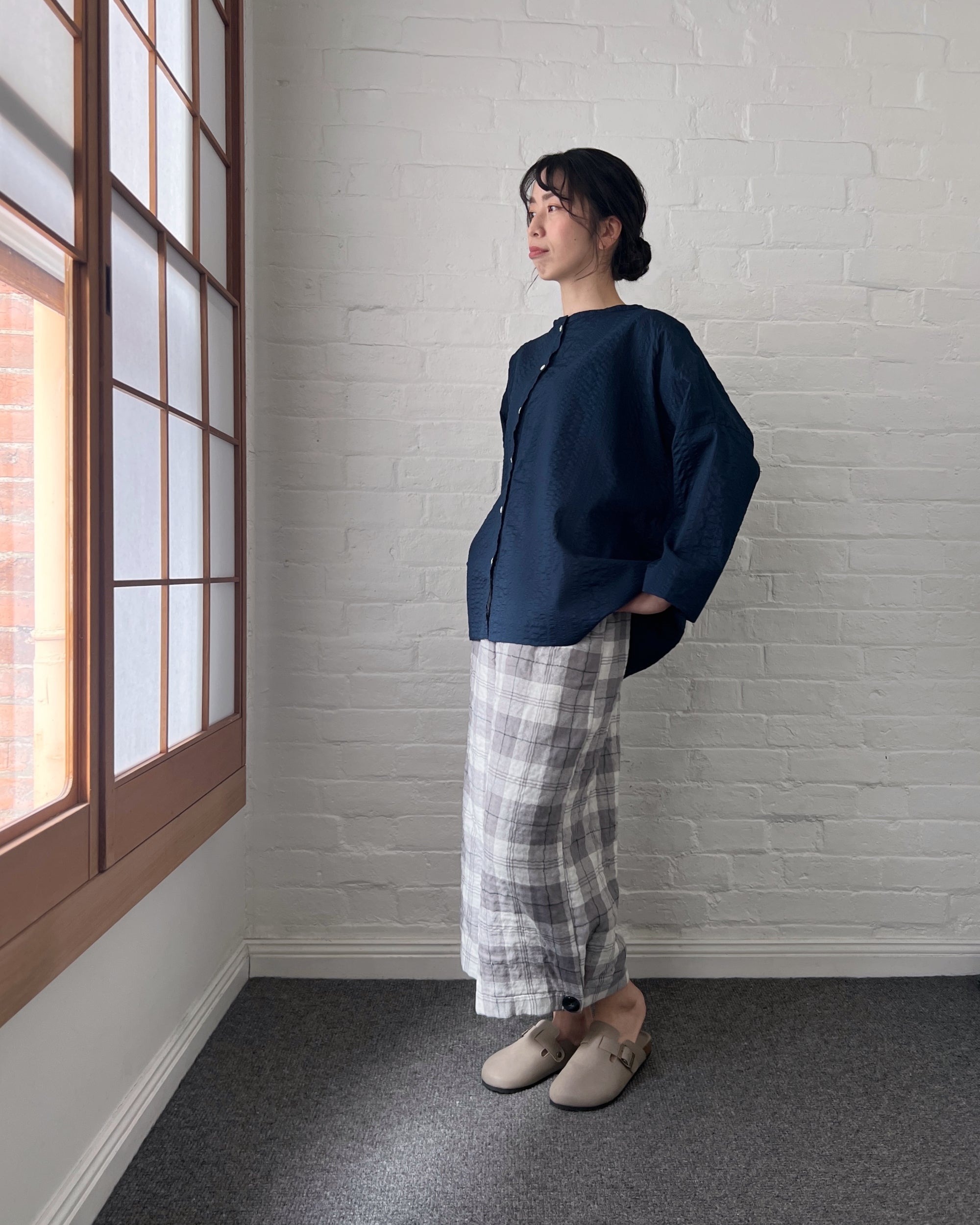 LJ struthers : layered cotton gauze pants