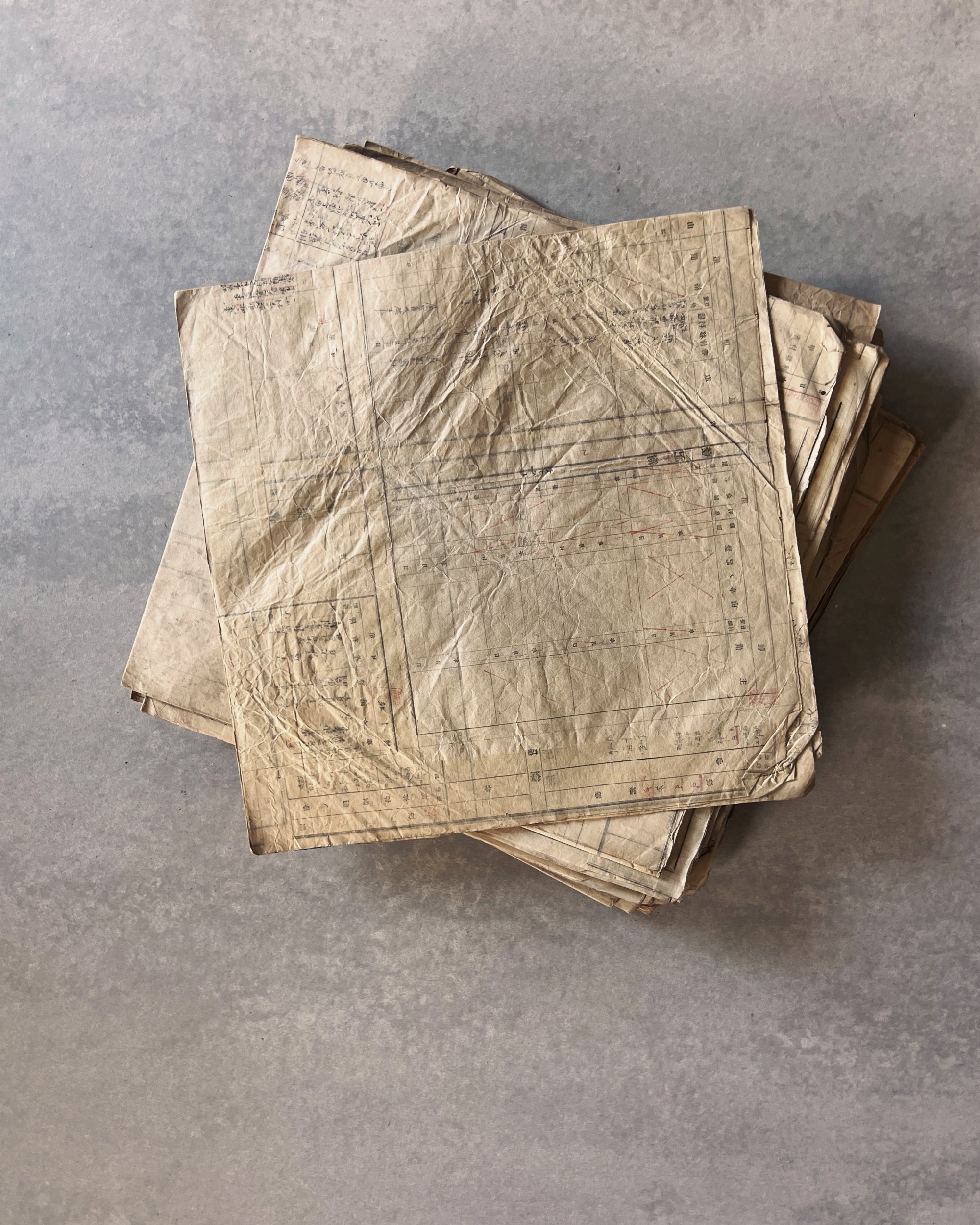 vintage japanese ledger paper with handwriting