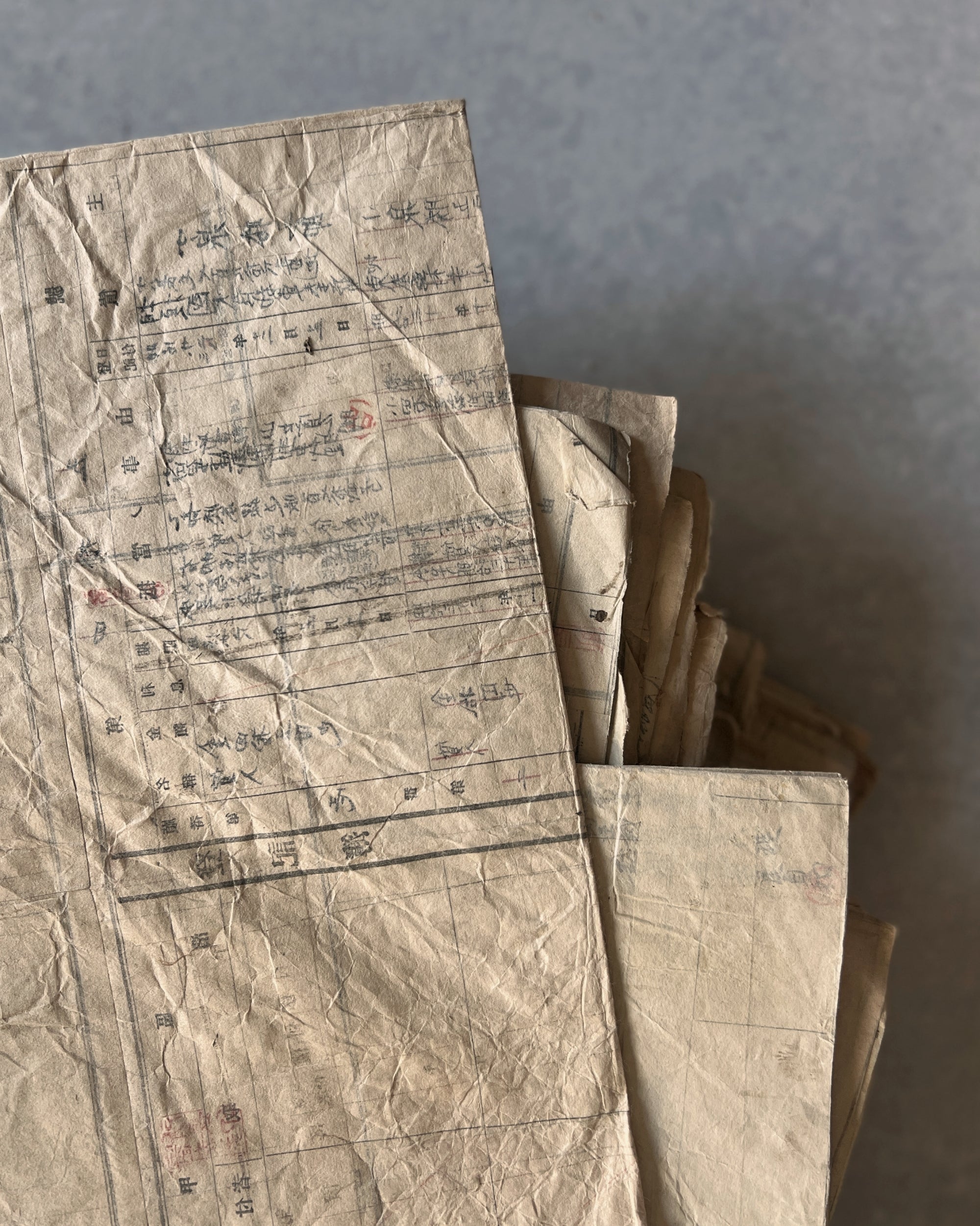 vintage japanese ledger paper with handwriting