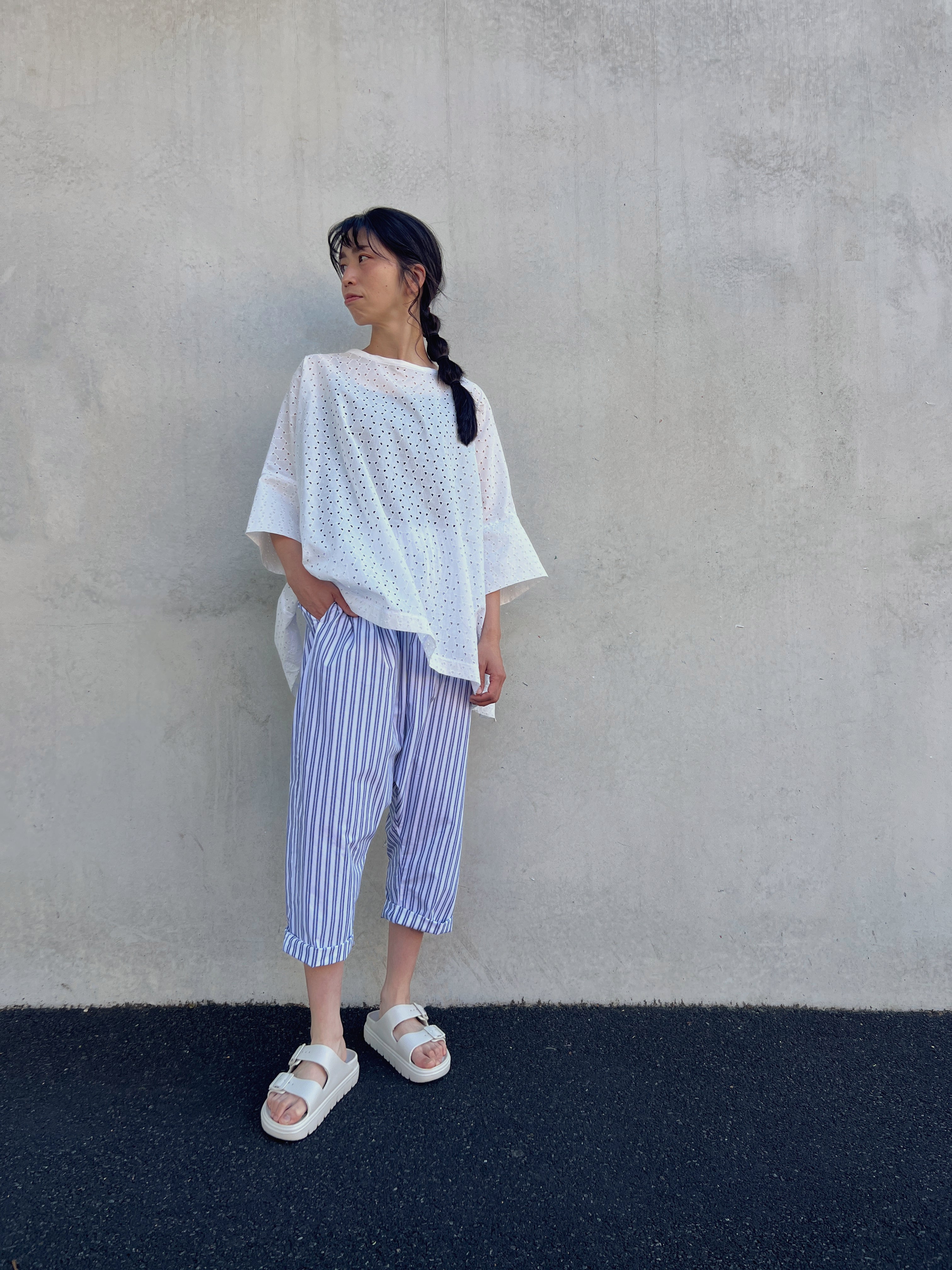 LJ struthers : striped cotton pants