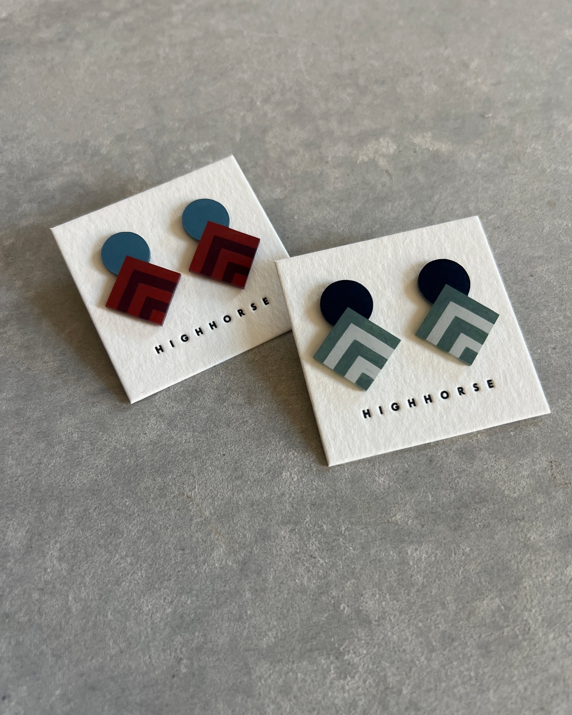 highhorse : striped diamond studs