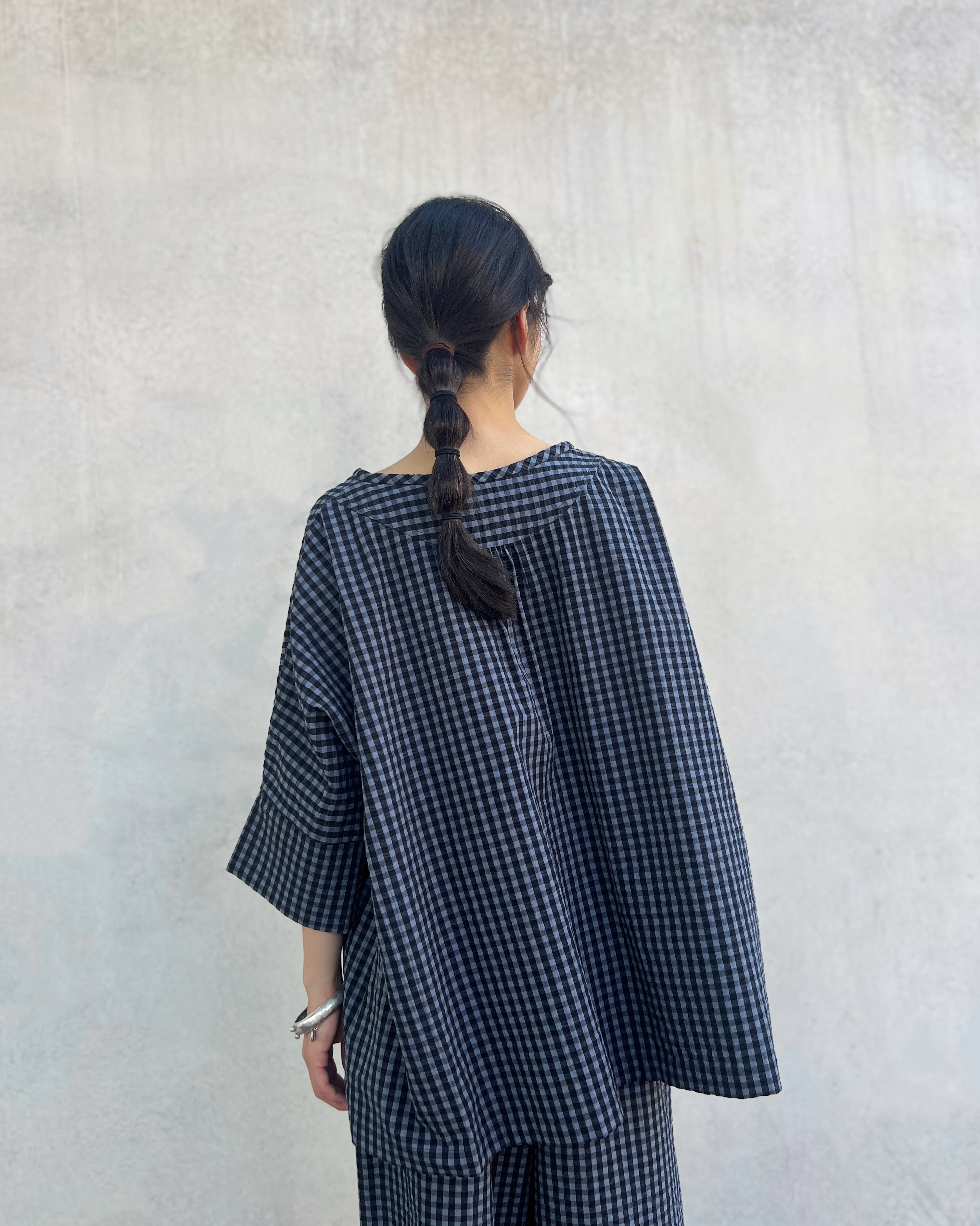 LJ struthers : check cotton lunar smock