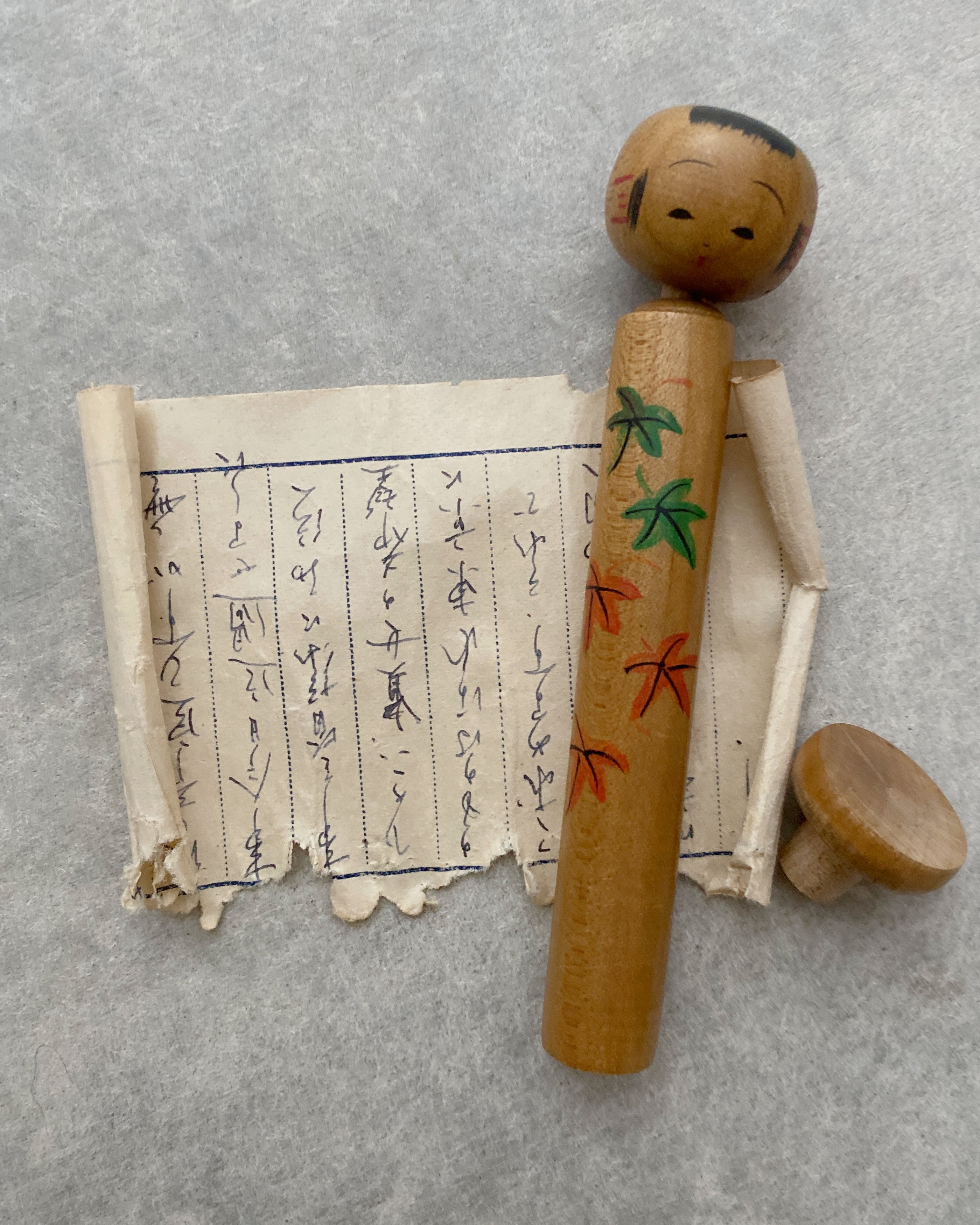 vintage letter kokeshi