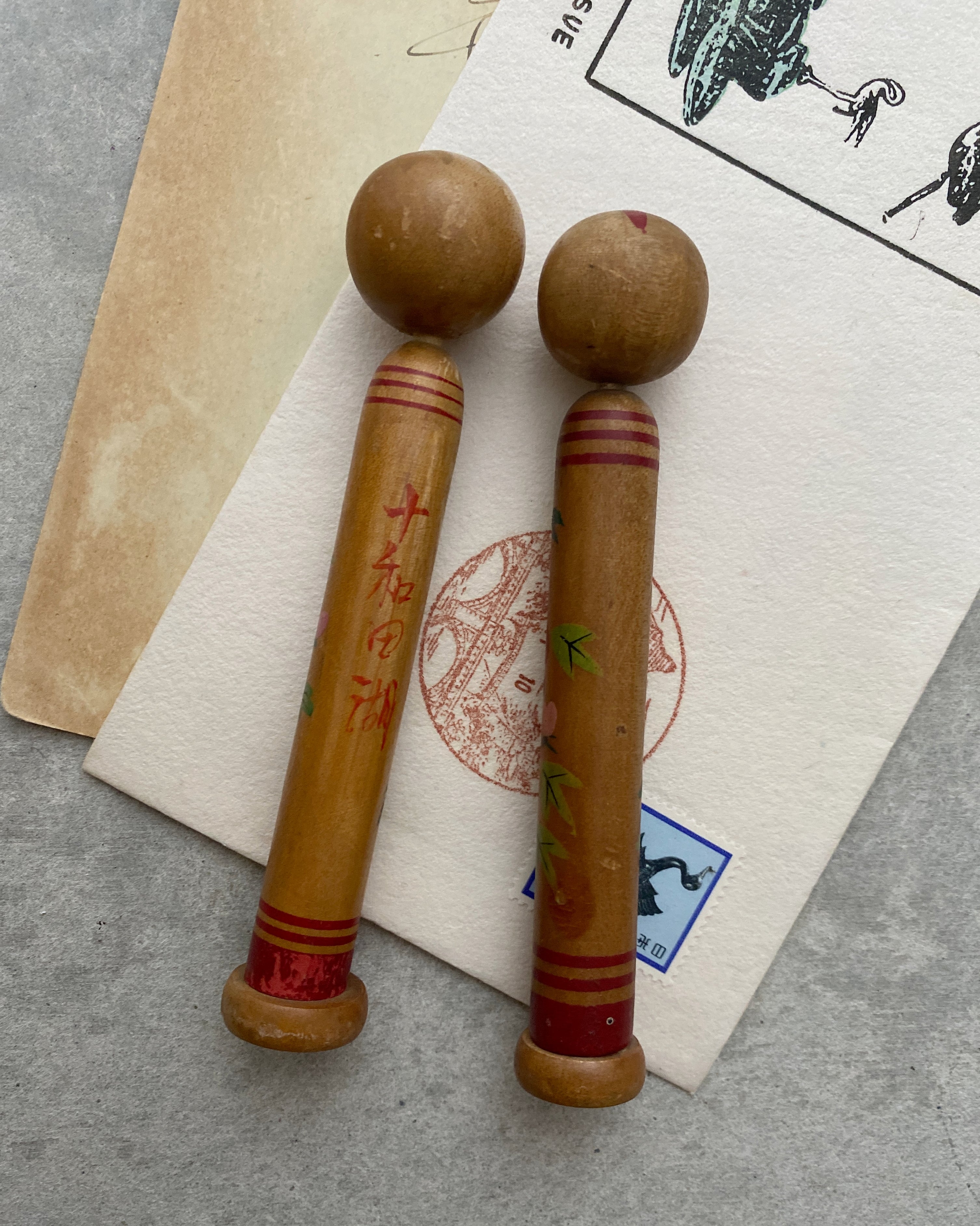 vintage letter kokeshi