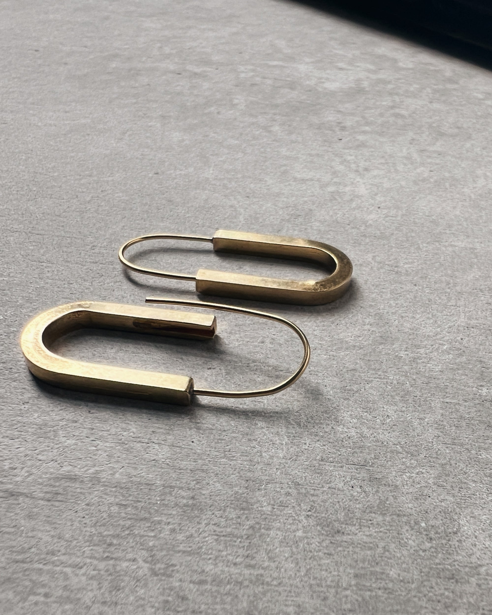 stacey vickery : thick brass u hoop earrings