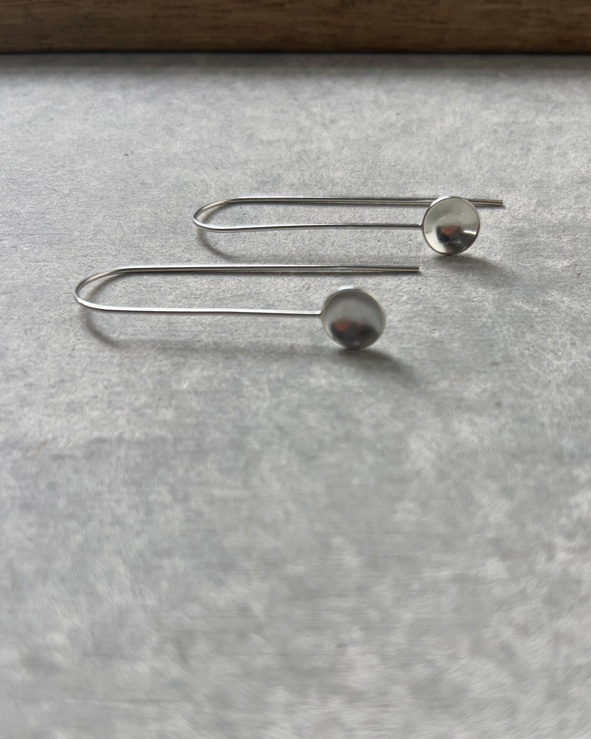 stacey vickery : silver bowl drop earrings