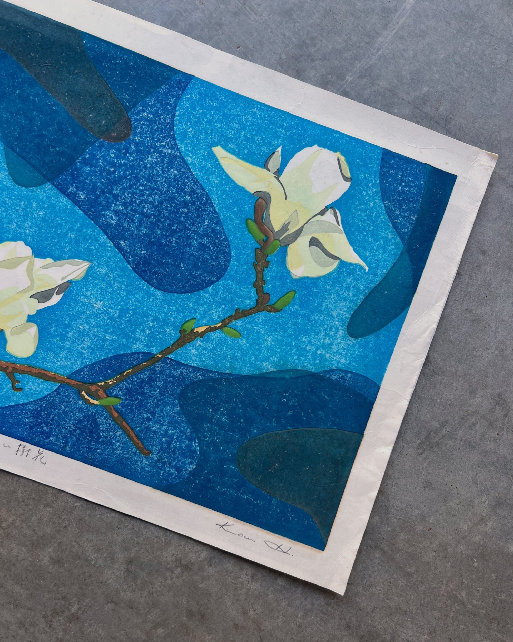 screen print : white magnolia