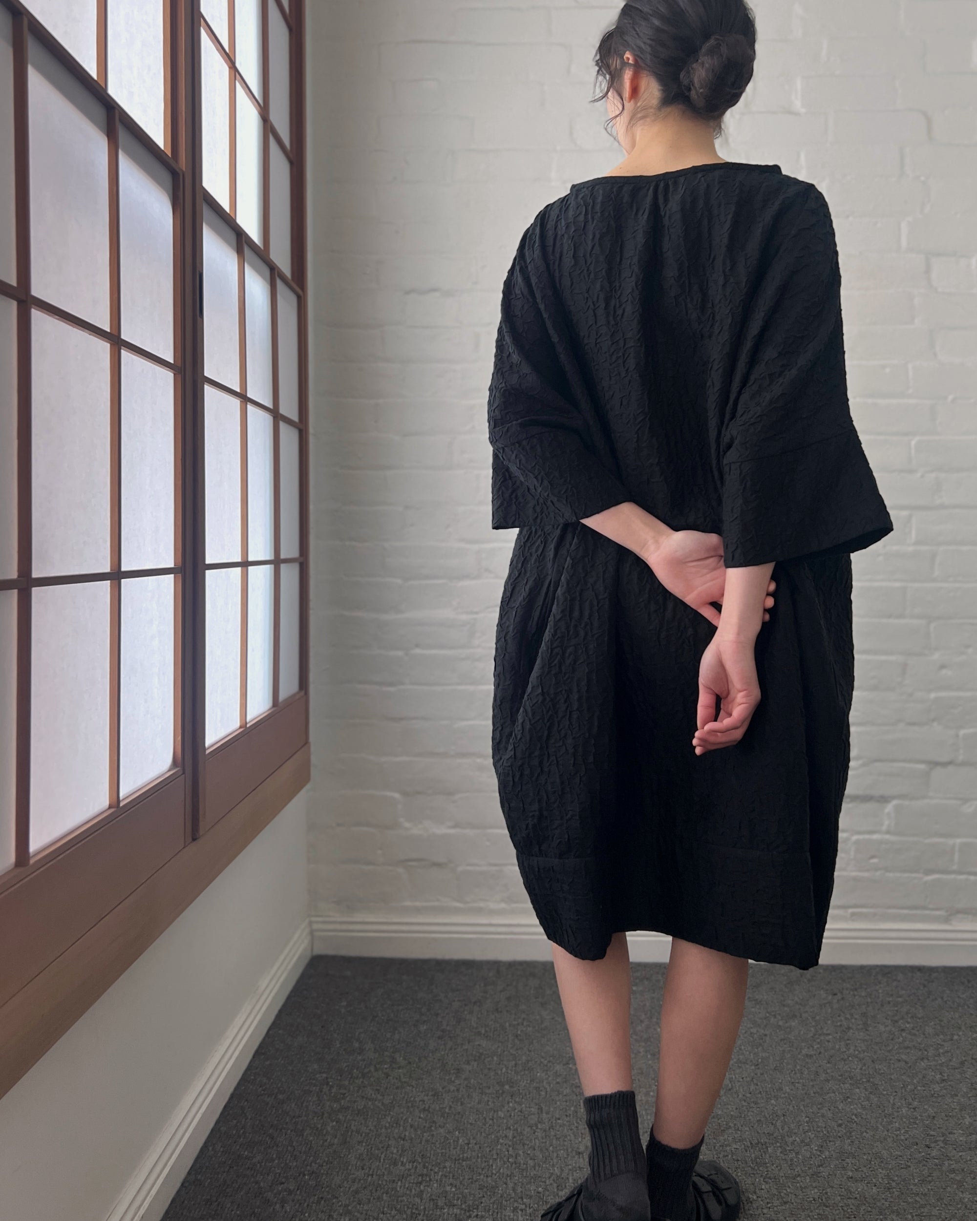 LJ struthers : textured cotton quadro dress