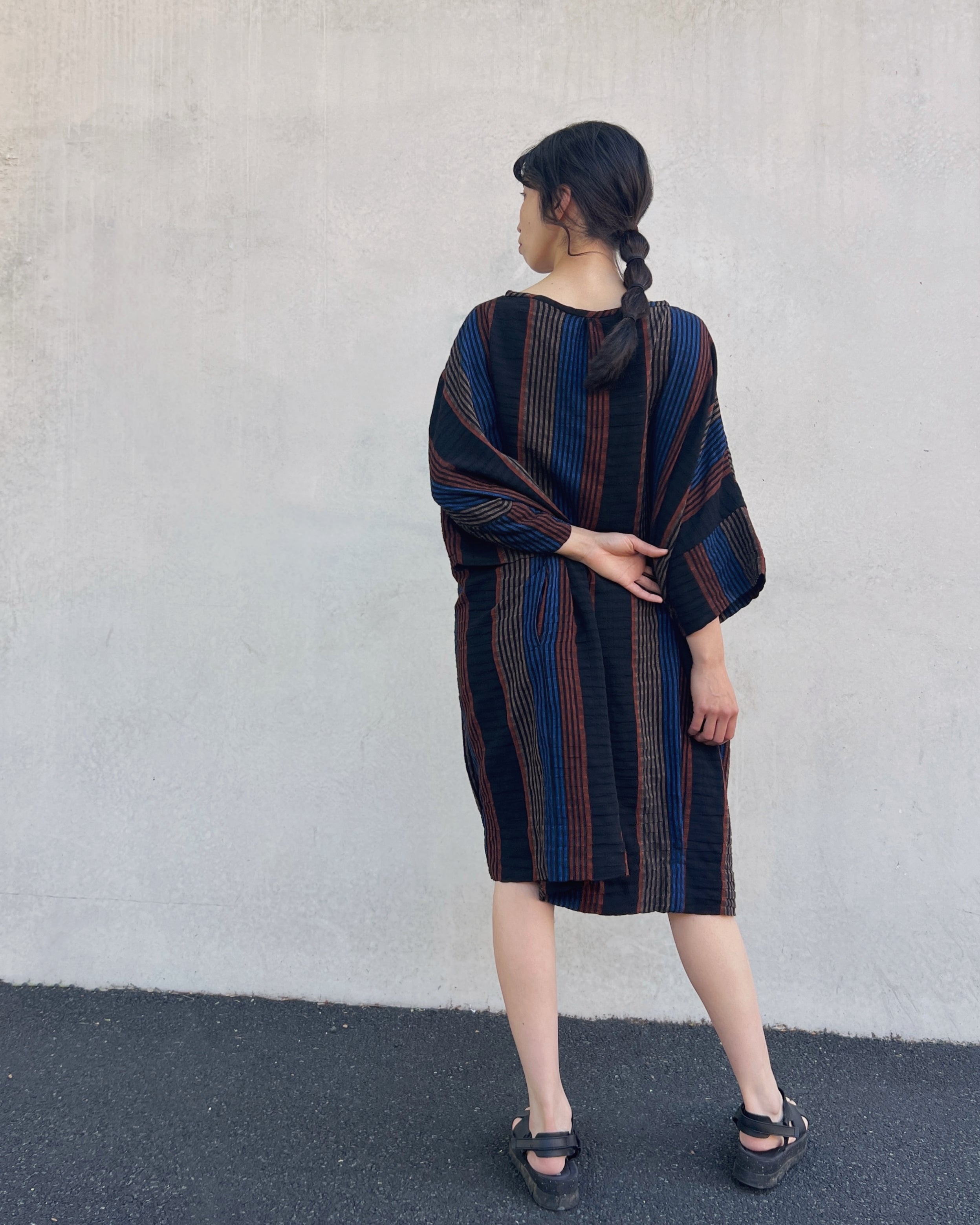 LJ struthers : multi striped cotton quadro dress