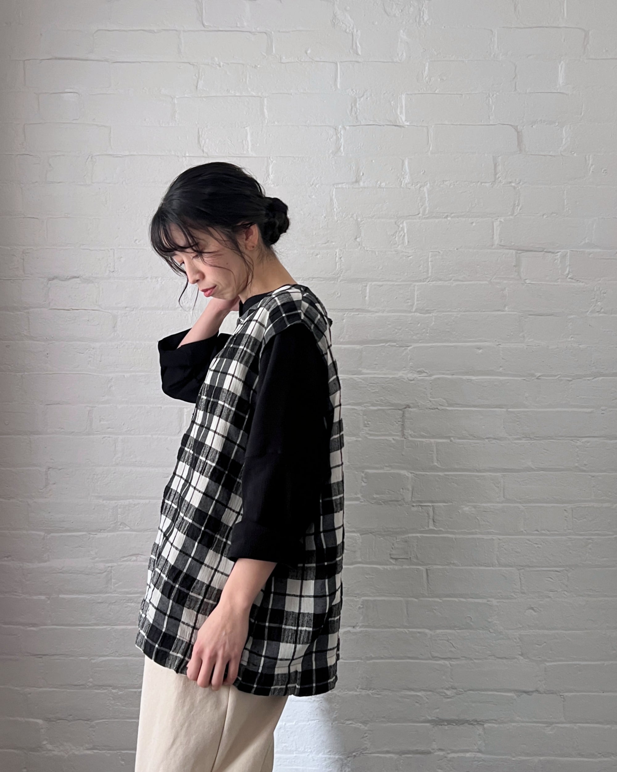 LJ struthers : check cotton tunic