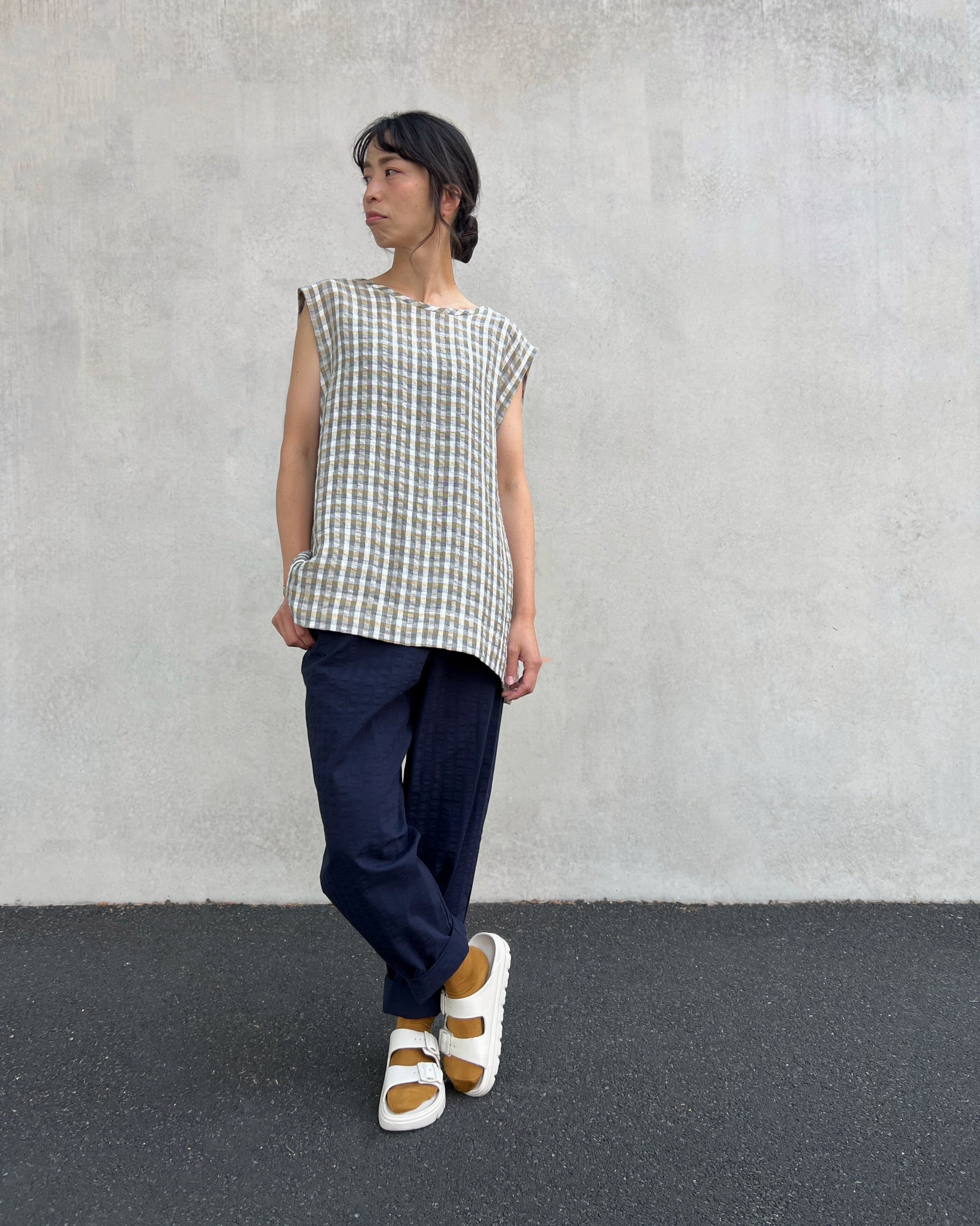 LJ struthers : check cotton tunic