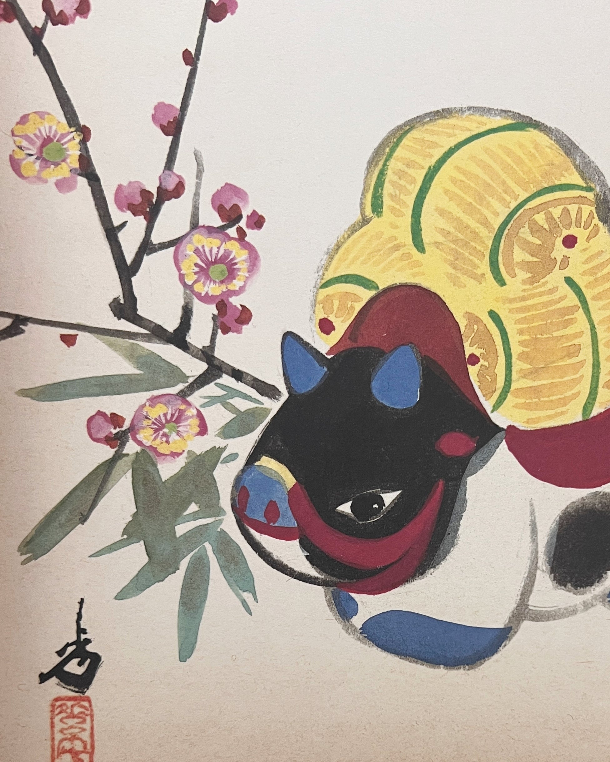 vintage japanese shikishi painting