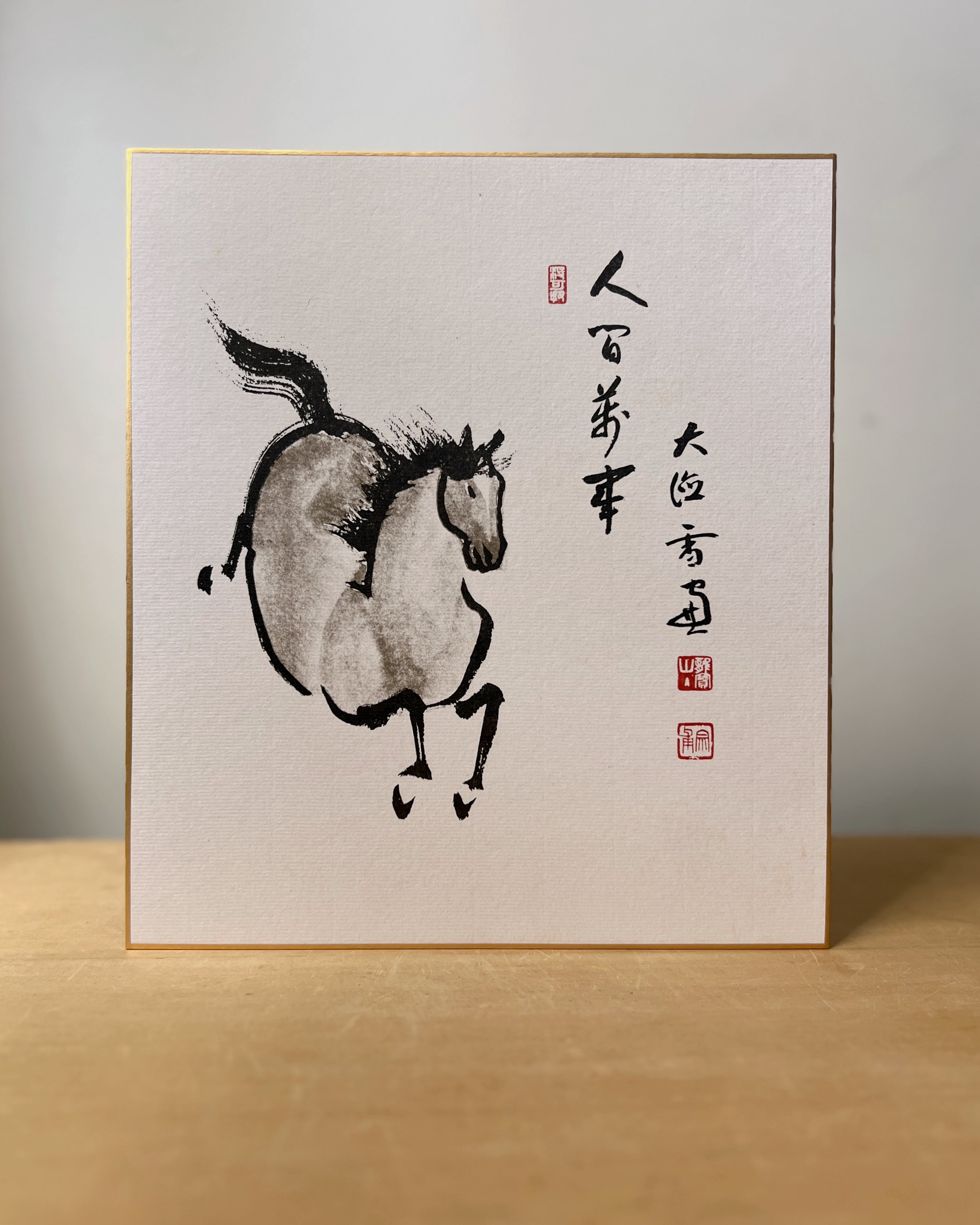 vintage japanese shikishi painting