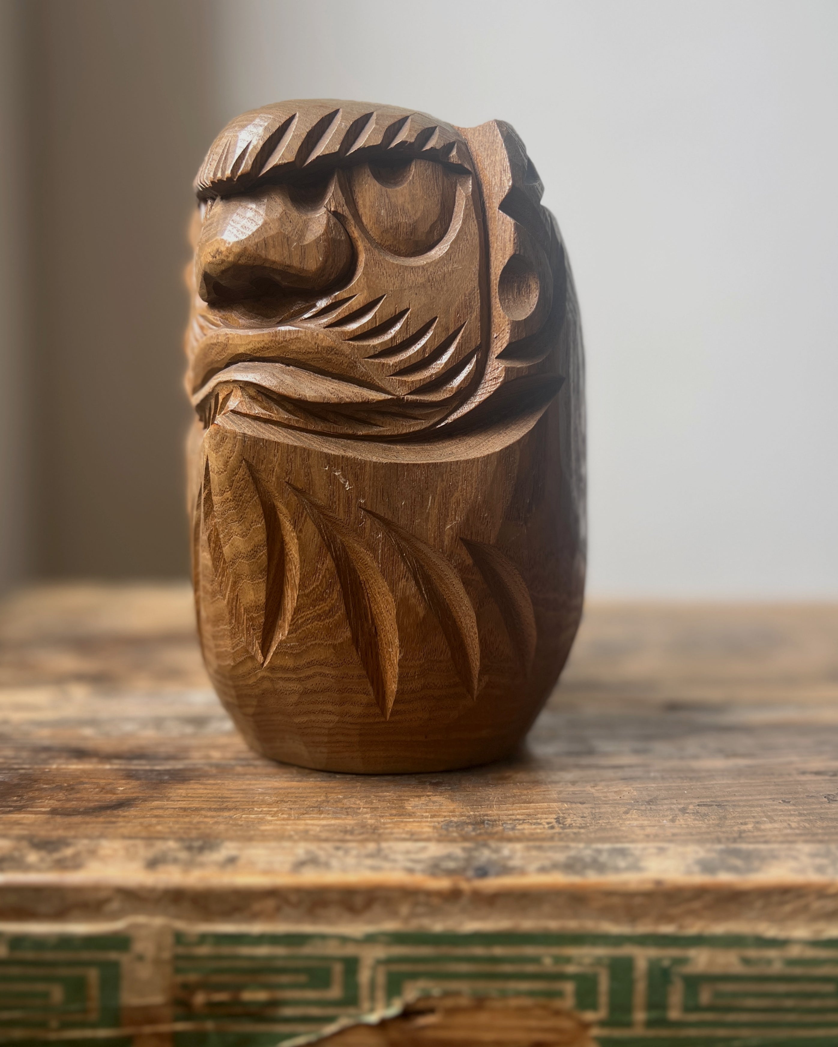 vintage wooden daruma