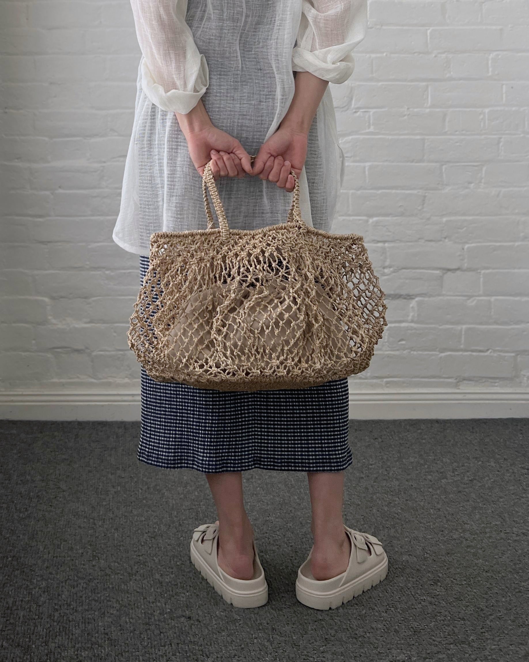 aclp : abaca boston bag in natural