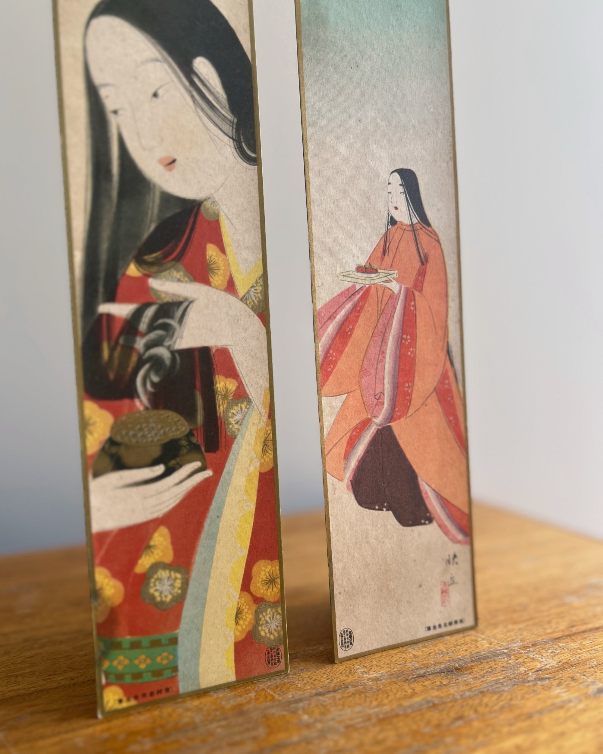 vintage tanzaku : woman in blossom kimono