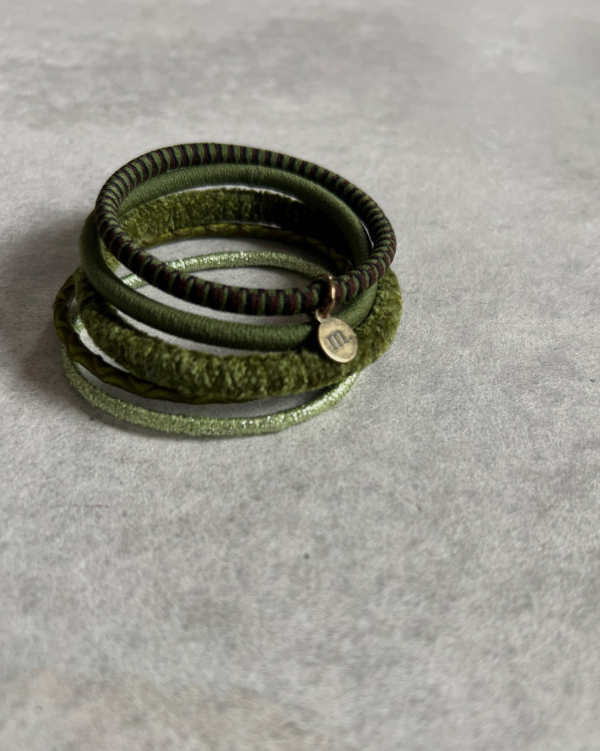 'm' for the maker : hair tie set - spruce forest
