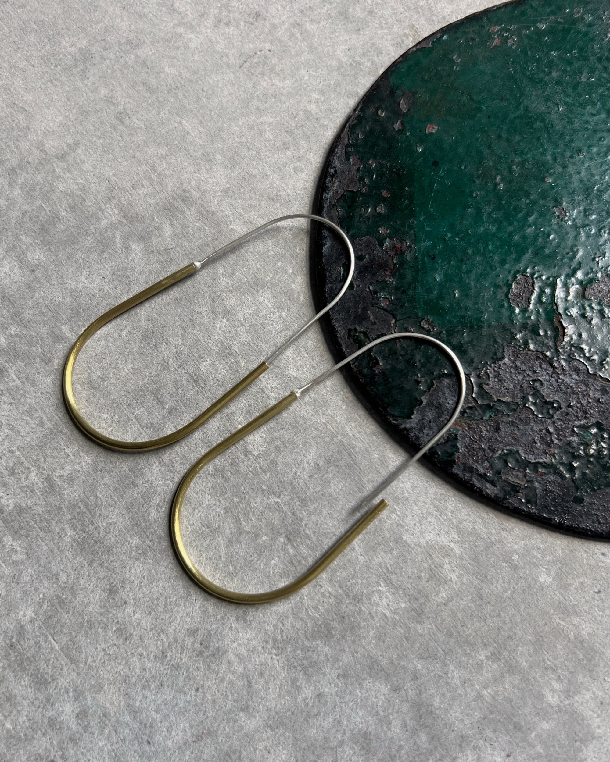 stacey vickery : hollow brass hoop earrings