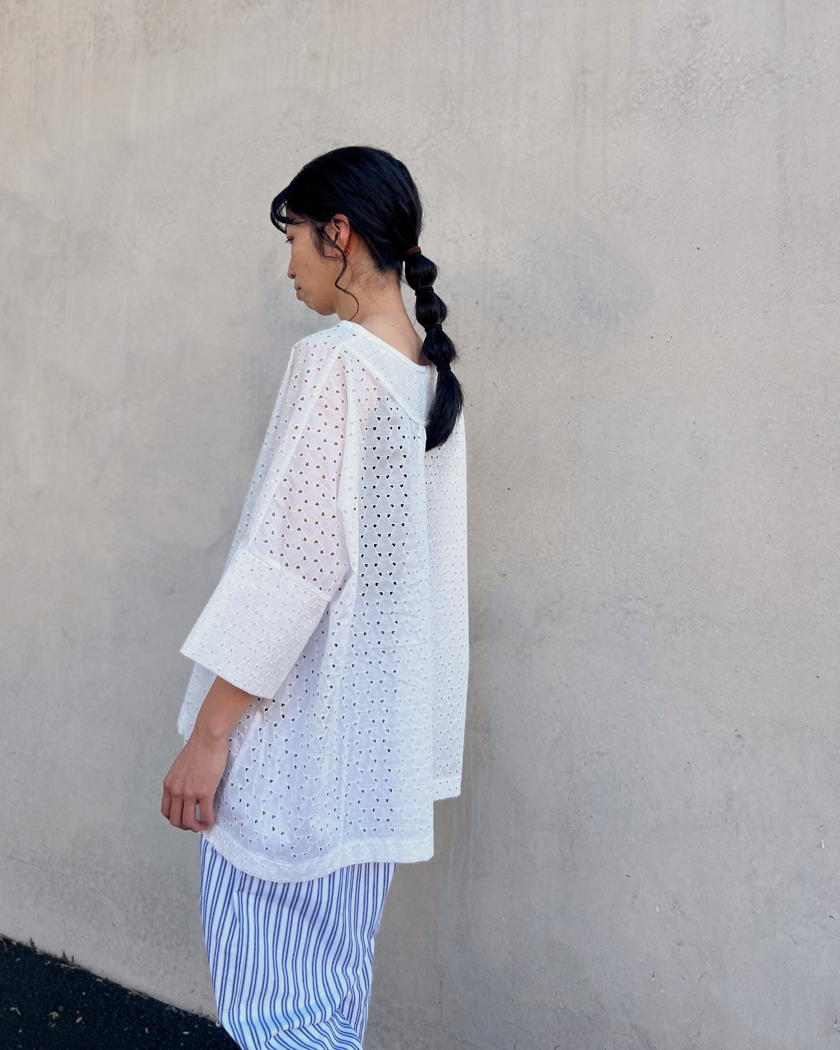 LJ struthers : eyelet cotton lunar smock